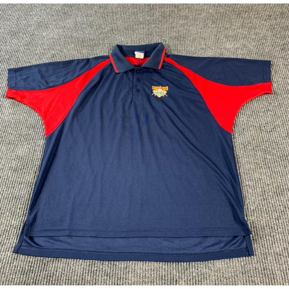 Cooperstown Shirt Mens Large Blue Golf Polo Embroidered Dreams Park Baseball Y2K